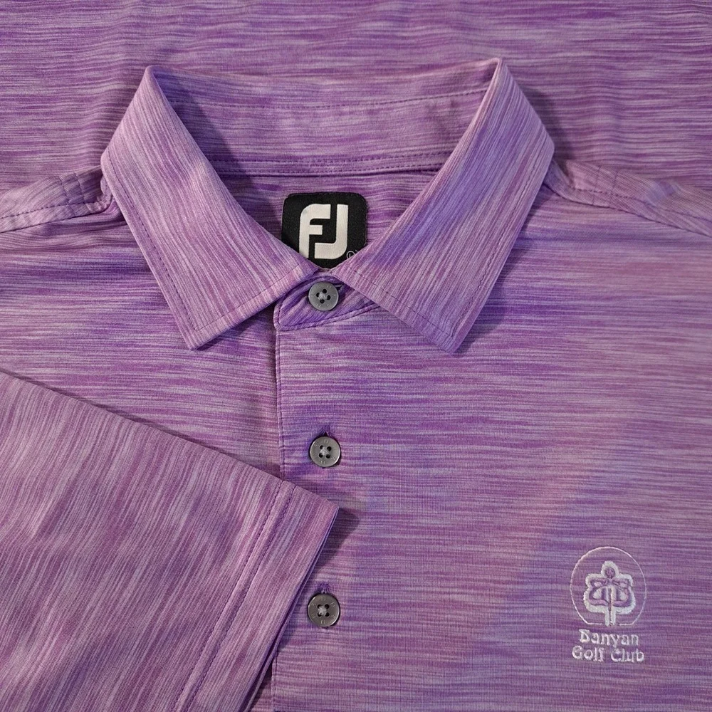FootJoy Men's Polo Collared Shirt Size L Purple Short Sleeve Golf Casual‎ Summer